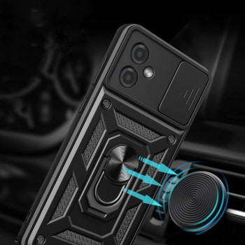 5in1 smūgiams atsparus dėklas su žiedu ir kameros apsauga (Motorola Moto G14)